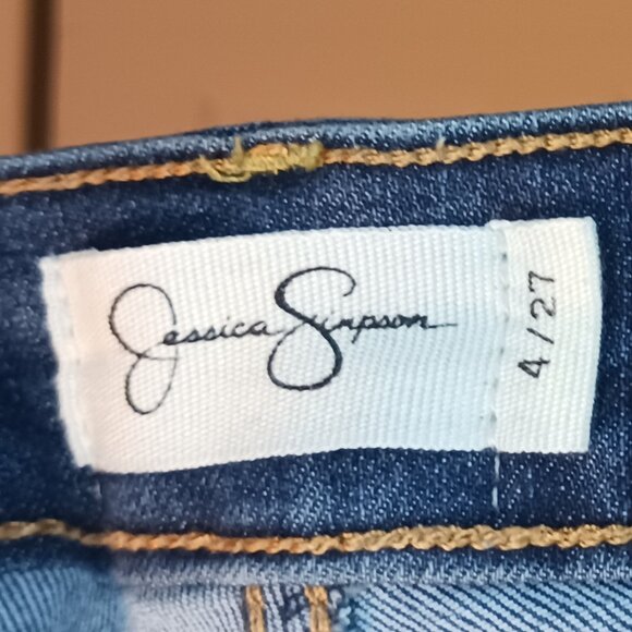 #297 2/$15 - Jessica Simpson Blue Kiss Me Skinny Jeans Size 4 - Picture 6 of 7